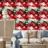 Ink Red, Coral and Green Wallpaper for Living Room and Bedroom 50x1000