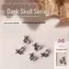Dark Skull Retro Chrome Heart Scarlet Cross Nail Rhinestone Embellishments - 5 Pcs