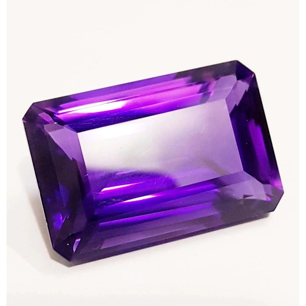 Natural Purple Amethyst Emerald Cut 75 Ct Faceted Certified Rare Loose Gemstone