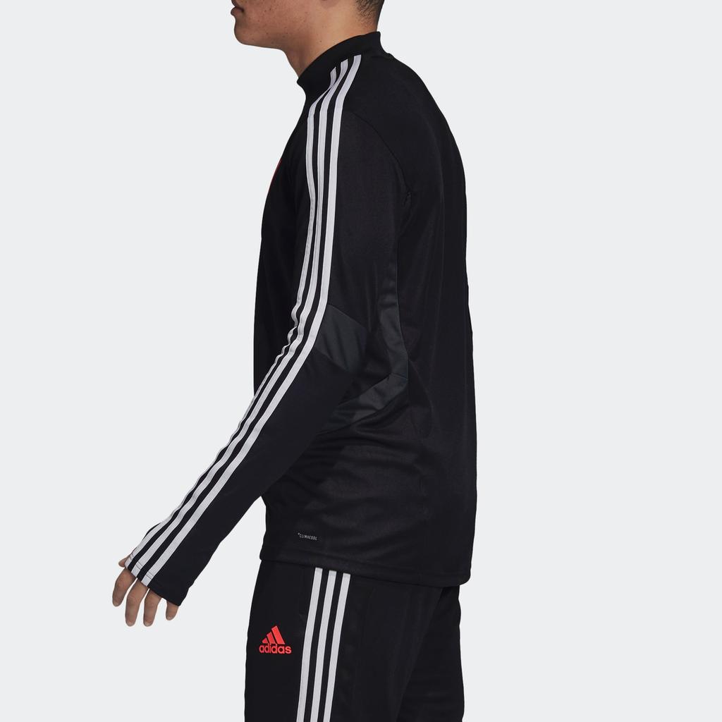 Adidas Felpa Allenamento Juventus Climacool Stagione 2019/20 Pullover a Collo Alto a Righe Stampato Manica Lunga Felpa Uomo Nera DX9143