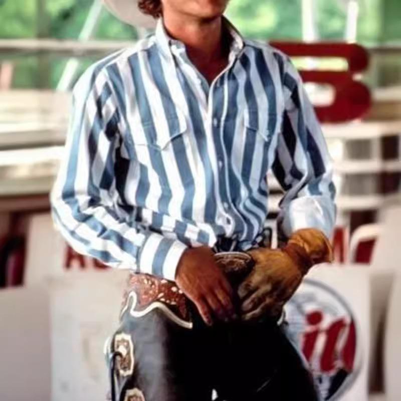 Cămașă cu nasturi cu dungi pentru bărbați