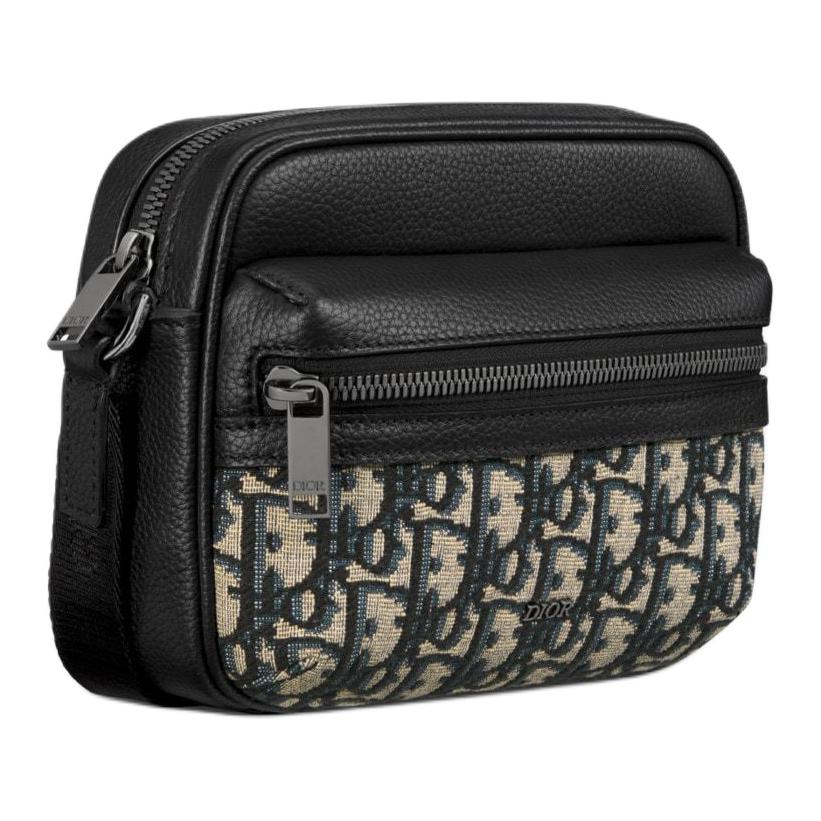 Dior Rider 2.0 Adjustable Shoulder Strap Zipper Closure Oblique Jacquard Canvas and Grainy Calfskin Messenger Bag Mini 2ESWS034YKS-H27E