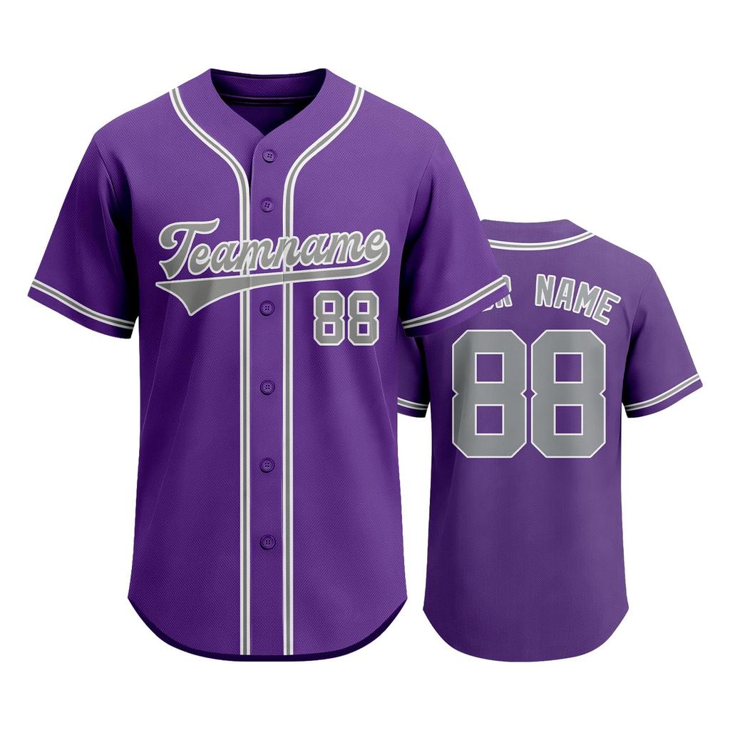 Camiseta de Béisbol Personalizable para Hombre y Mujer Camisa Deportiva con Botones Nombre del Equipo Número Impreso Ropa Deportiva Tejido Ligero Transpirable