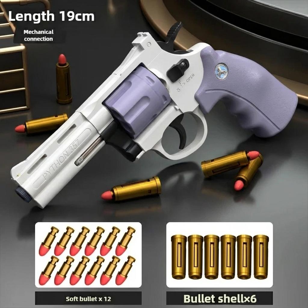 New Magnum Zp-5 357 Long Alloy Revolver Soft Bullet Can Be Fired Pistol Boy Simulation Toy Repeating Pistol Children's gifts