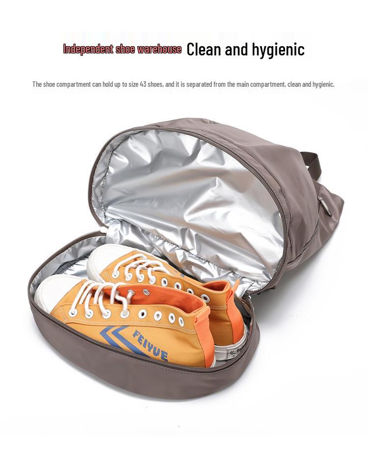 Lightweight Oxford Cloth Travel Backpack with Wet/Dry Shoe Compartment