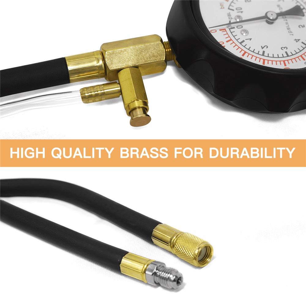 19-piece Fuel Pressure Gauge Tester Kit, 0-140PSI Oil Pressure Tester Kit, Gasoline Pressure Diagnostic Tool, Automotive Oil Pressure Gauge Kit