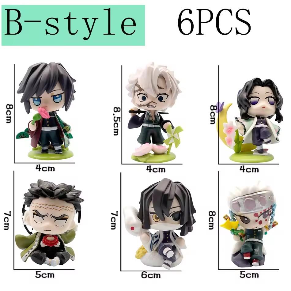 YENİ Q Posket Figür  Demon Slayer Mini Figür 5 Adet 10 Adet 12 Adet 15 Adet Setler Kimetsu No Yaiba Küçük PVC Bebekler Masaüstü kutusu