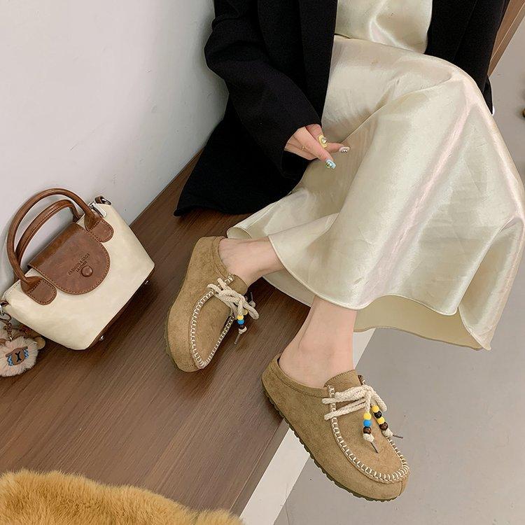 Cowhide version~ Retro Boken shoes 2025 spring and summer new kangaroo shoes bag head slippers vacation style travel sandals