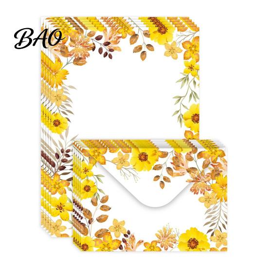 Vintage Letter Stationery 5Pcs Floral Butterfly Paper Envelope Set, Writing with Lined Pages, Kit for Letters, Greeting Messages, Journaling,