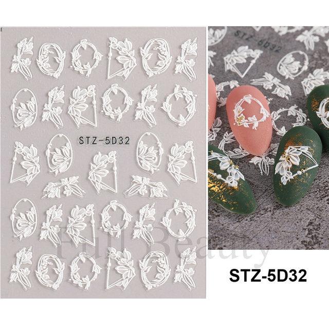 New Nail Art Stickers 5D Embossed Three-dimensional Cartoon Halloween Multi-color Insect Simulation Nail Stickers