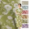 Floral Jacquard Imitation Acetate Fabric Shiny Smooth Wrinkle Resistant for Women's Dress Cheongsam Blouse Pants Sewing Material