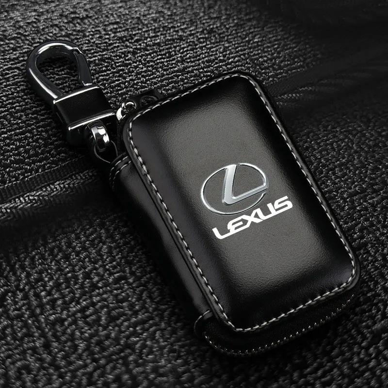 

1Pcs Leather Emblem Car Key Case Keychain Zipper Key Case Bag For Lexus CT ES GS NX IS250 CT200h IS300h ES300h ERX400h NX300h чорний