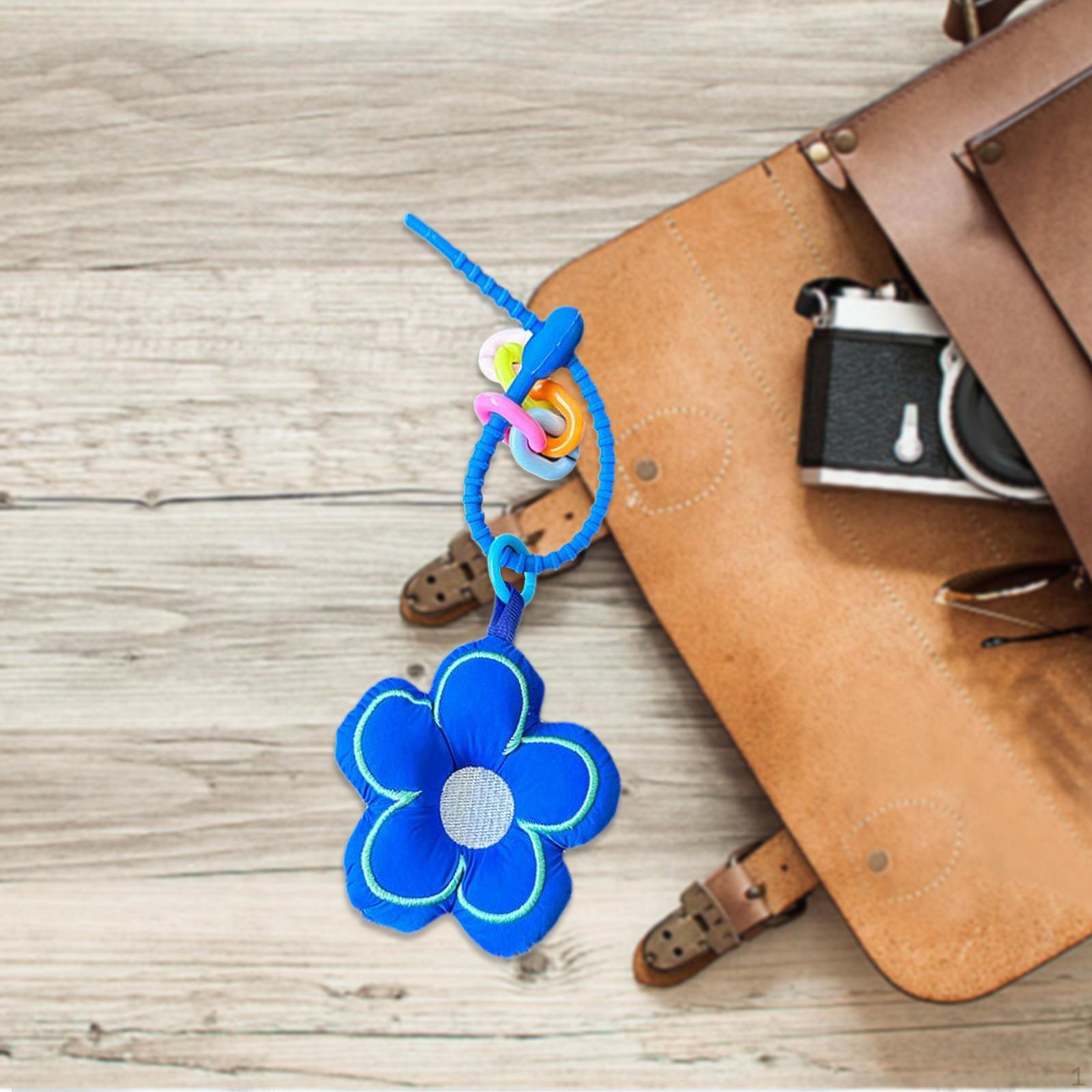 

Брелок із квітковим кулоном. Витончений органайзер для ключів. Чарівний аксесуар-гаманець синій