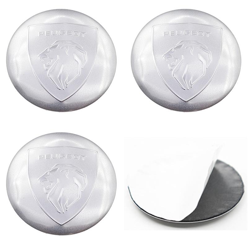 4pcs 54mm 56mm 60mm 65mm Peugeot Car emblem Wheel Center Hub auto Rim refit dust-proof badge covers sticker styling accessories