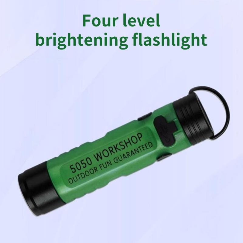 Aluminum Magnetic USB C Rechargeable Flashlight Keychain Waterproof Mini Flashlight Hat Clip For Camping Accessories