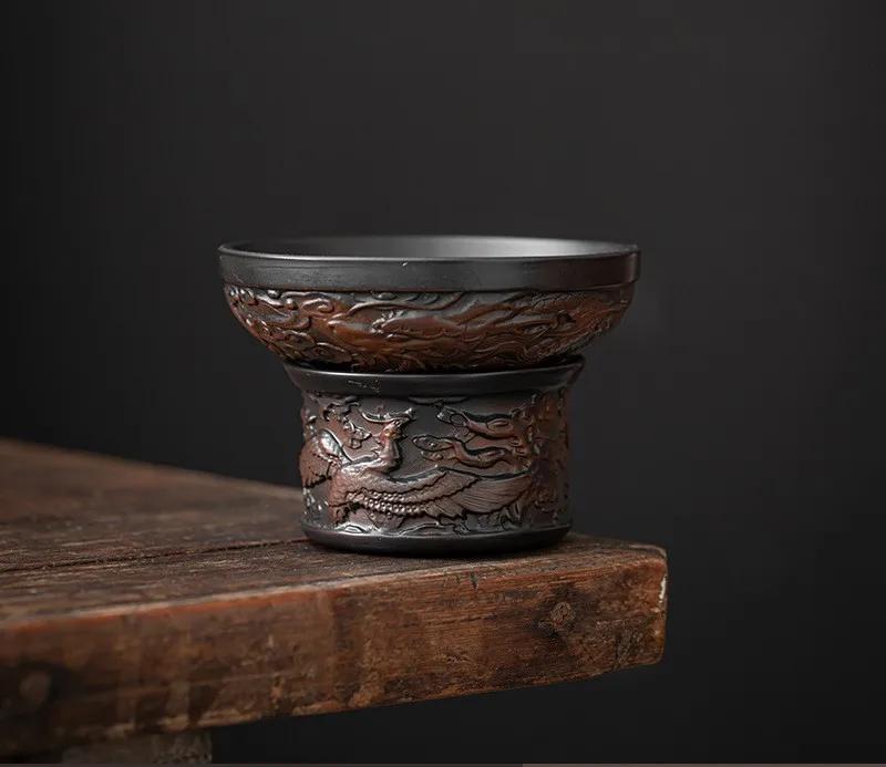 

Purple Ceramic Tea Filter Dragon Phoenix Chinese Creative Ceramic Kung Fu Tea Accessories
