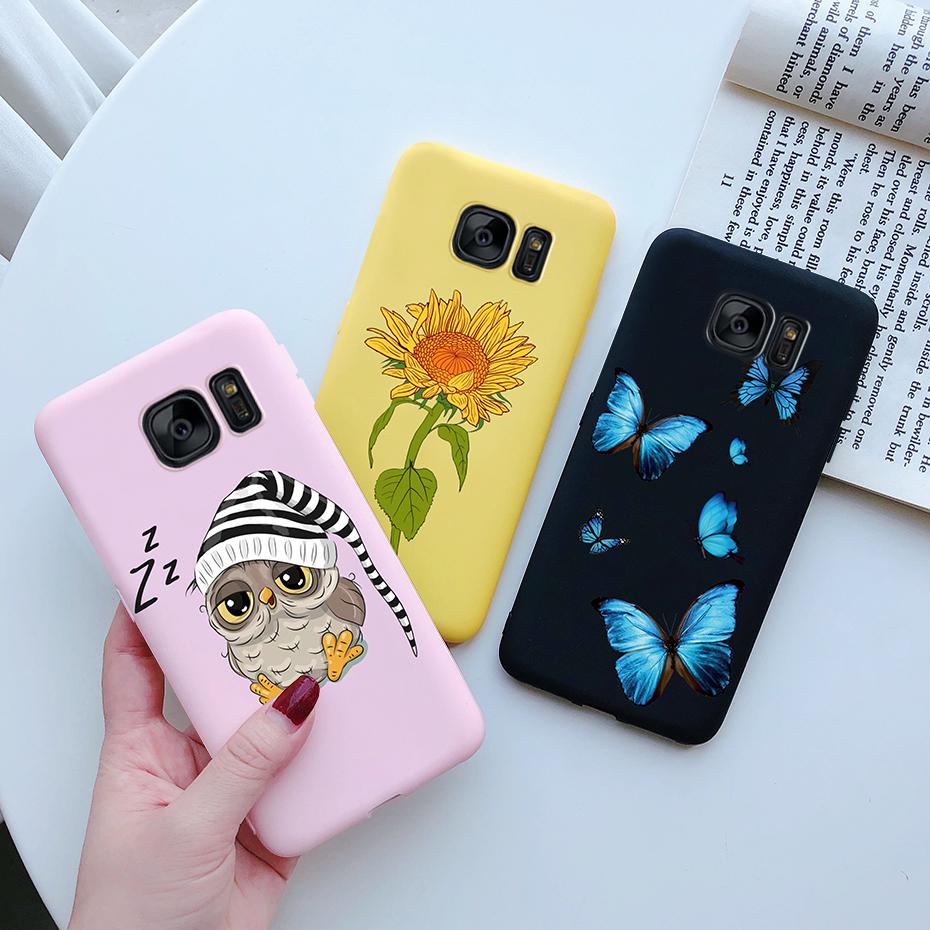 For Samsung Galaxy S6 S7 Edge Case Cute Love Heart Flower Silicone TPU Soft Cases Cover For Samsung S6 S7 S 6 7 Edge Phone Case