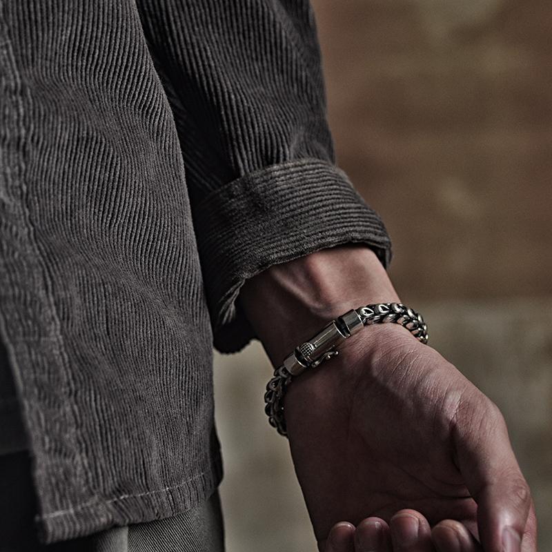 Bracciale Moda Europea e Americana di Lusso Leggero Trendy Maschile Personalità Spesso Scaglia di Drago Gioiello Retro Regalo di Compleanno
