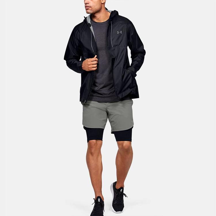 Under Armour Αδιάβροχο Μπουφάν Προπόνησης Τρεξίματος Αθλητικό Ανδρικό Εξωτερικό Ρούχο Μαύρο 1350950-001