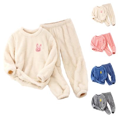 Conjunto de pijamas de veludo coral infantil, toalha de rosto infantil, roupa de casa
