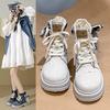 2026 New Black Canvas Shoes High Top British Style Trendy Motorcycle Boots Couple Boots