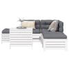 6 Piece Garden Sofa Set White Solid Pine Wood