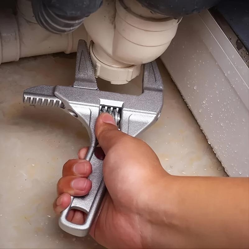 1PC Multifunctional Aluminum Wrench - Adjustable, Strong Grip for Bathroom Repairs, Fits 6-68mm Pipes and Valves