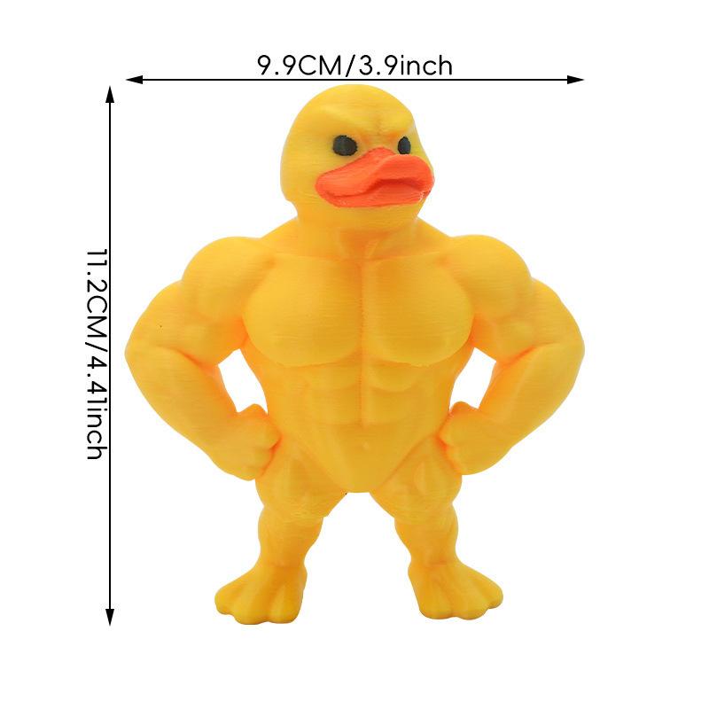 Muscle Duck Statue 3D Desktop Decor Cute Bookshelf Whimsical Figurine Home Accessory Party Favor Funny Gift For Kids Adults