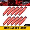 10x 3.8" Smoked Red 6 LED Side Marker Clearance Lights for Truck Trailer Boat RV