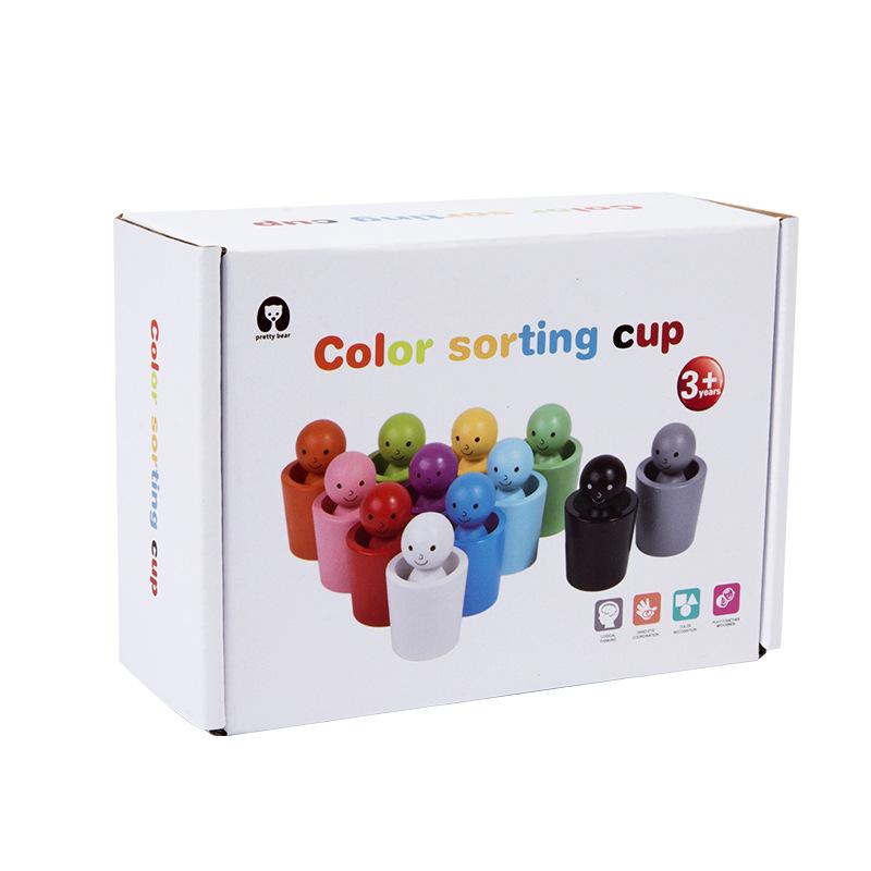 Montessori Wooden Toy Color Cups Matching Sorting Cognition Game Training Early Education Learning Educational Toys For Children