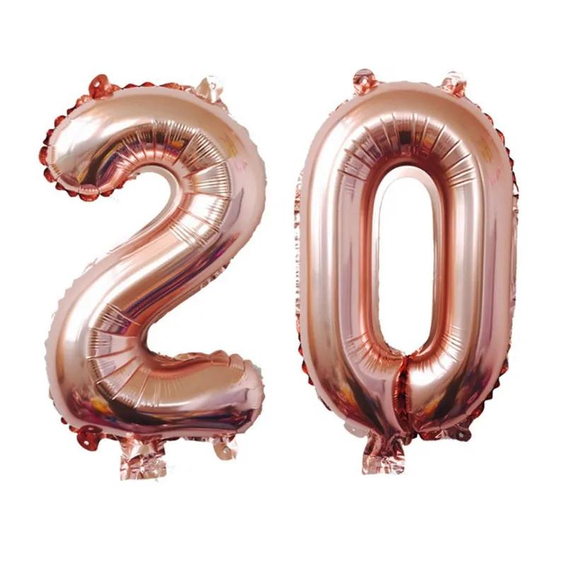 32 Zoll Gold Silber Zahlen Folienballons 10 20 30 40 50 60 70 80 90 Jahre Alt Kind Erwachsener Geburtstag Jubiläum Party Dekoration