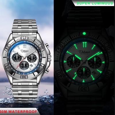 Men's Automatic Mechanical Watch Multifunction Dial Calendar Fashion Sports Men's Wristwatch