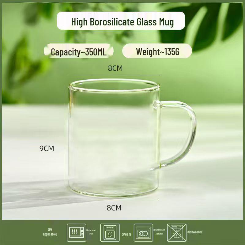 Hochtemperaturbeständiges Glasbecher-Set - Stilvolle Saft- & Milchbecher mit Henkeln (Ausgabe 2025)