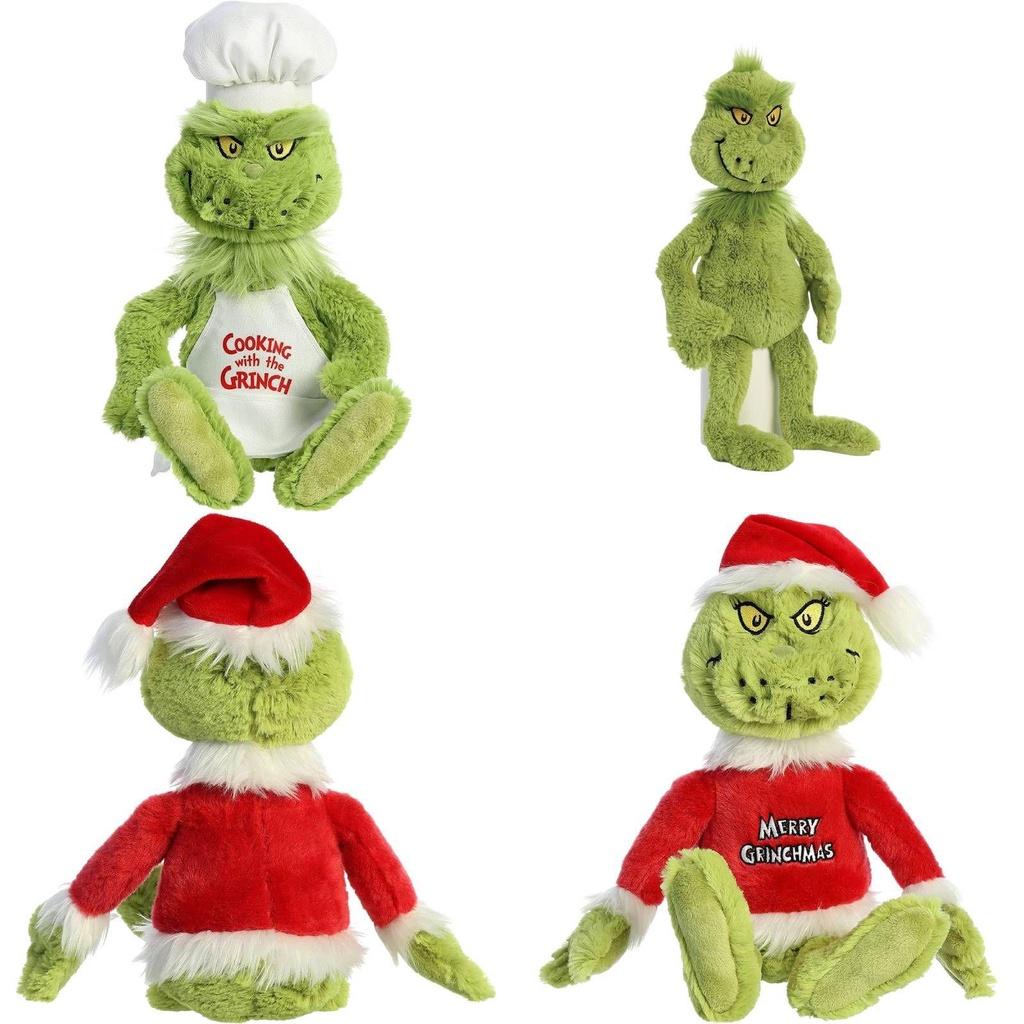 Grinch Christmas Chefs Dress Up Plush Toys Stuffed Dolls Kids Gift Soft Cuddly