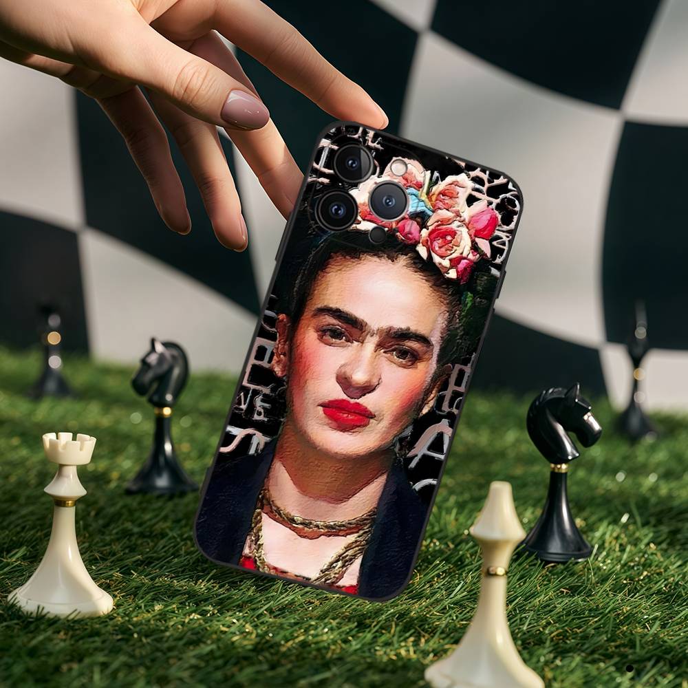 Fashion F-Frida K-KahlosS Silicone Anime Black Case For Iphone 17 Air 16 15 14 13 12 11 Pro Max Plus Basic