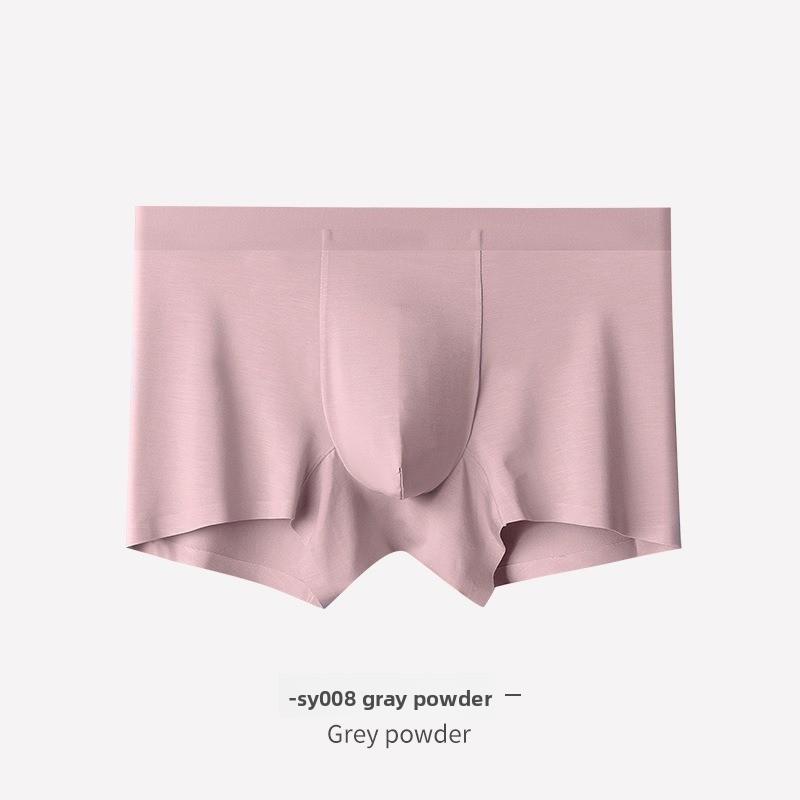 Men's Spring and Summer New Solid Color Seamless Breathable Mid Waist Briefs