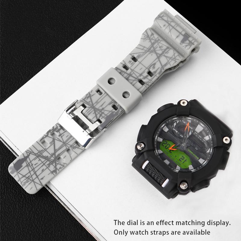 16mm Silikon-Uhrenarmband für Casio G-Shock GA-110 GA-100 GA-120 GA-900 Camouflage Gummi Wasserdicht Herren-Uhrenarmband Armband