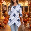 Women's Casual Halloween Print Top, Loose Fit Three-Quarter Sleeve