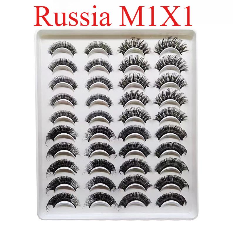 

20 pairs of synthetic fiber curled 3D handmade multi-layer thick false eyelashes