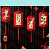 Chinesische Neujahrs-Rotfilz-Laternen Mit Gestickten Zitaten Für Feiertags-Heimdekoration