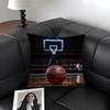Basketball Sport Cushion Cover Natural Linen Organic Fabric Double-Sided Printing Sofa Home Decor Gift Pillow Case