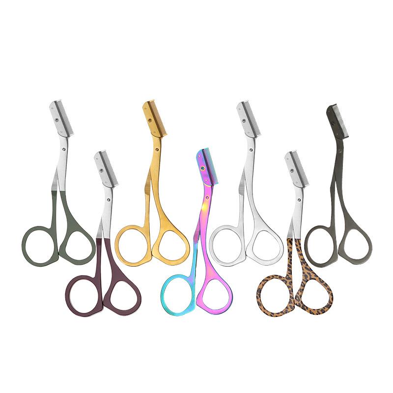 Stainless Steel Eyebrow Scissors & Razor Set with Comb for Beginners