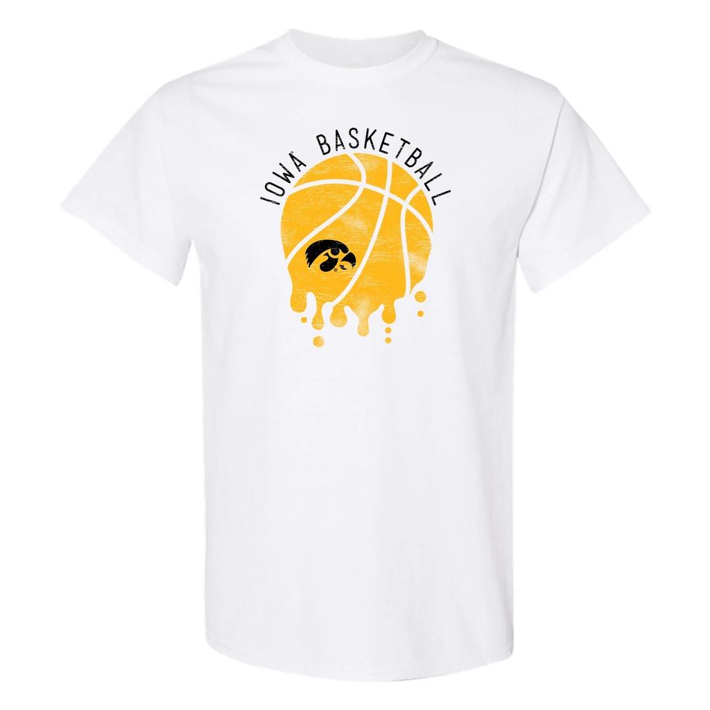 Iowa Hawkeyes Basketball Dribble Short Sleeve T-Shirt - White