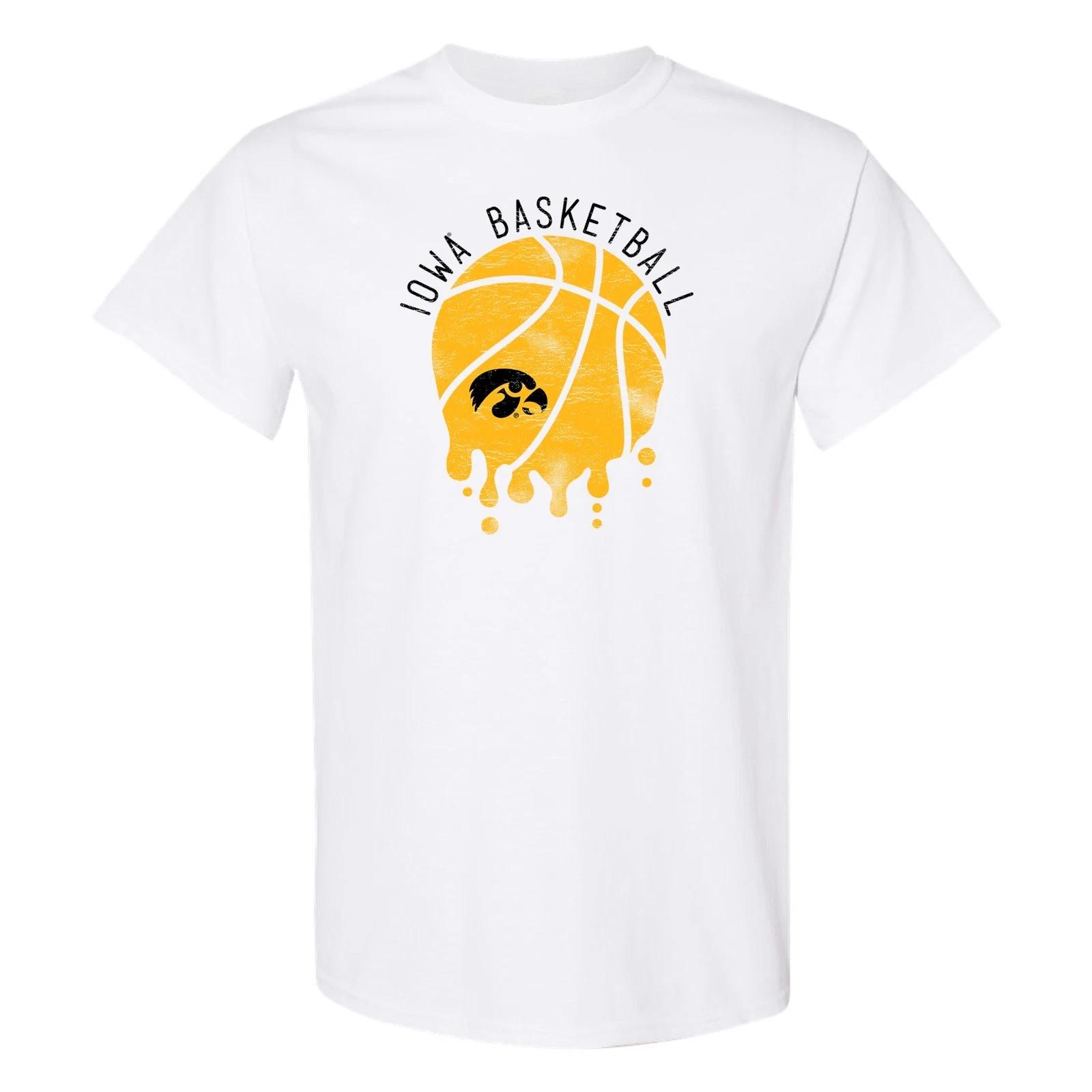Iowa Hawkeyes Basketball Dribble Short Sleeve T-Shirt - White XL