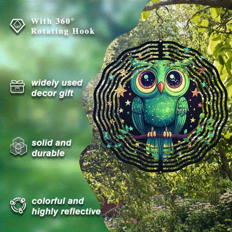 10 Zoll Hängender Windspinner mit 360-Grad-Haken für Balkon-Gartendekor Frühling Sommer Außendekoration