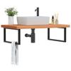 VidaXL Wall-mounted Vanity Shelf Steel and Solid Beech Wood, Floating Vanity Shelf, Vanity Shelf To Place 3302529