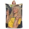 Singer Sabrina Carpenter Blankets Pop Music Flannel Funny Soft Throw Blankets for Chair Covering Sofa Textile Decor