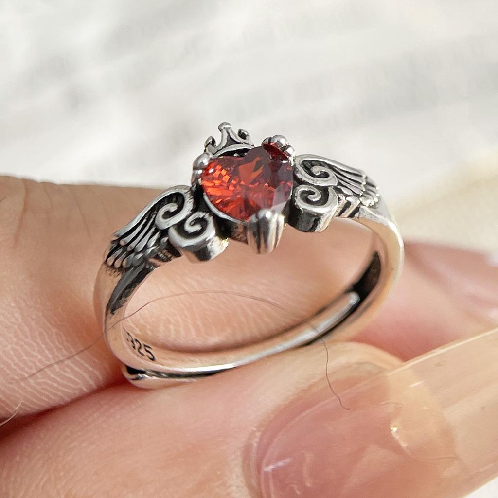 925 Silver Rings For Women Geometric Fine Jewelry Finger Adjustable Simple Colorful Stone Ring For Party Birthday Gift