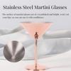 Stainless Steel Martini Glasses Set of 2, 220ml Unbreakable Metal Martini Glasses Copper Martini Glasses Stylish Cocktail Glasses Wine Goblet Martini