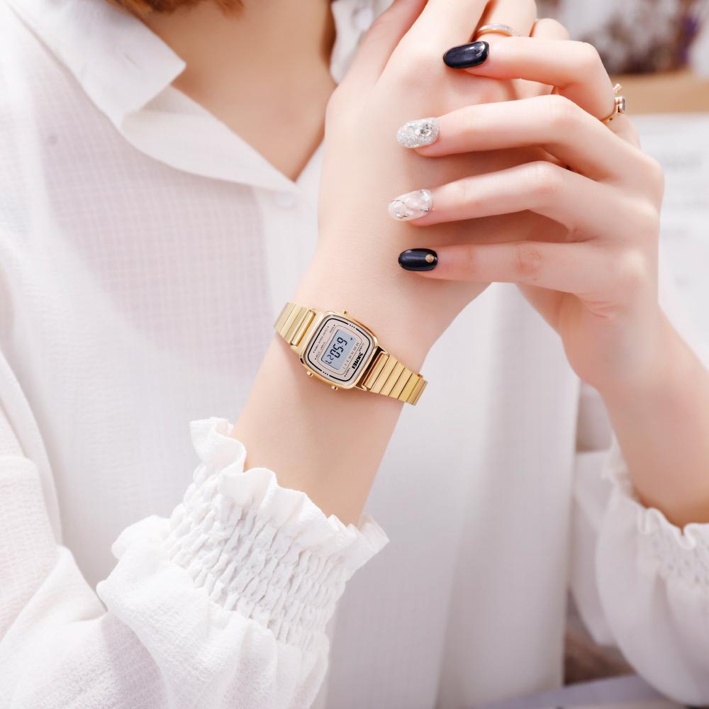 SKMEI Top Marken Luxus Mode Sport Digitale Uhr Für Damen Kleines Zifferblatt 3Bar Wasserdicht Damen Uhren Relogio Feminino
